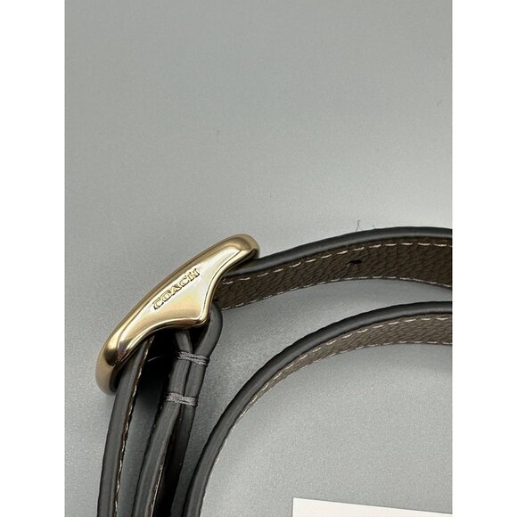 Coach CZ785 Reversible Replacement Strap Black Dark Stone Pebbled Leather NWT - Picture 6 of 13